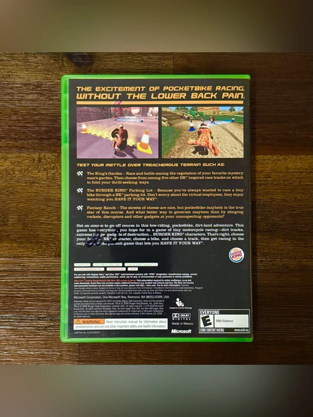 Pocket Bike Racer Original Xbox 360 Game CIB Rare Burger King Tie In Promo